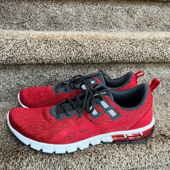Asics Men's Red Synthetic Fiber/Leather Upper Sneakers. - Picture 1 of 13